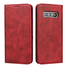 Handytasche Stand Schutzhülle Flip Leder Hülle T08 für Samsung Galaxy S10 Plus Rot