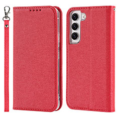 Handytasche Stand Schutzhülle Flip Leder Hülle T08D für Samsung Galaxy S21 5G Rot