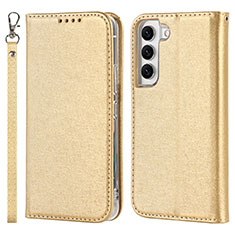 Handytasche Stand Schutzhülle Flip Leder Hülle T08D für Samsung Galaxy S22 5G Gold