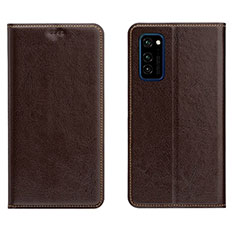 Handytasche Stand Schutzhülle Flip Leder Hülle T09 für Huawei Honor V30 Pro 5G Braun