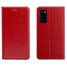 Handytasche Stand Schutzhülle Flip Leder Hülle T09 für Huawei Honor V30 Pro 5G Rot