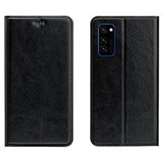 Handytasche Stand Schutzhülle Flip Leder Hülle T09 für Huawei Honor V30 Pro 5G Schwarz