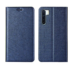 Handytasche Stand Schutzhülle Flip Leder Hülle T09 für Oppo F15 Blau