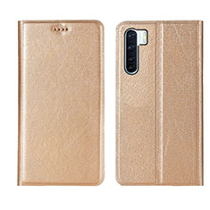 Handytasche Stand Schutzhülle Flip Leder Hülle T09 für Oppo F15 Gold