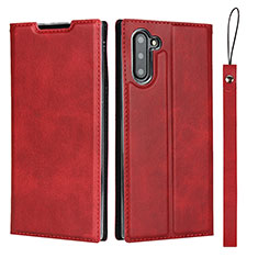 Handytasche Stand Schutzhülle Flip Leder Hülle T09 für Samsung Galaxy Note 10 5G Rot