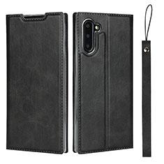 Handytasche Stand Schutzhülle Flip Leder Hülle T09 für Samsung Galaxy Note 10 5G Schwarz