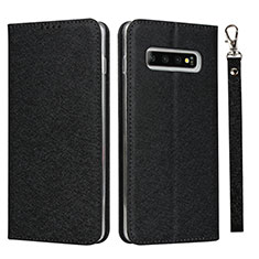 Handytasche Stand Schutzhülle Flip Leder Hülle T09 für Samsung Galaxy S10 Plus Schwarz