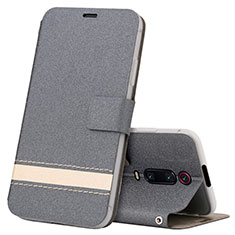 Handytasche Stand Schutzhülle Flip Leder Hülle T09 für Xiaomi Mi 9T Grau