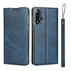 Handytasche Stand Schutzhülle Flip Leder Hülle T10 für Huawei Nova 5 Pro Blau