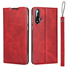 Handytasche Stand Schutzhülle Flip Leder Hülle T10 für Huawei Nova 5 Pro Rot