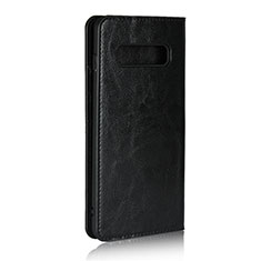 Handytasche Stand Schutzhülle Flip Leder Hülle T10 für Samsung Galaxy S10 Plus Schwarz