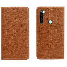 Handytasche Stand Schutzhülle Flip Leder Hülle T10 für Xiaomi Redmi Note 8 (2021) Orange