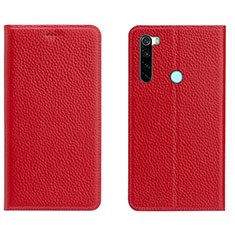 Handytasche Stand Schutzhülle Flip Leder Hülle T10 für Xiaomi Redmi Note 8 (2021) Rot