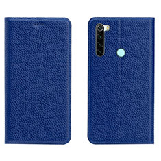 Handytasche Stand Schutzhülle Flip Leder Hülle T10 für Xiaomi Redmi Note 8 Blau