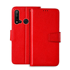 Handytasche Stand Schutzhülle Flip Leder Hülle T11 für Huawei Nova 5i Rot