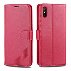 Handytasche Stand Schutzhülle Flip Leder Hülle T12 für Xiaomi Redmi 9i Rot