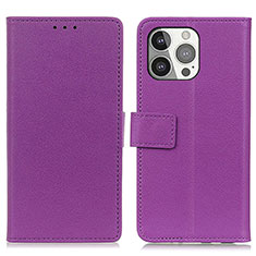 Handytasche Stand Schutzhülle Flip Leder Hülle T14 für Apple iPhone 13 Pro Max Violett