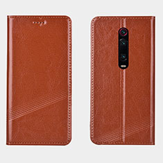 Handytasche Stand Schutzhülle Flip Leder Hülle T14 für Xiaomi Mi 9T Orange