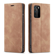 Handytasche Stand Schutzhülle Flip Leder Hülle T15 für Huawei P40 Pro Orange