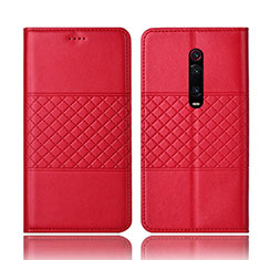 Handytasche Stand Schutzhülle Flip Leder Hülle T15 für Xiaomi Redmi K20 Rot