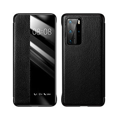 Handytasche Stand Schutzhülle Flip Leder Hülle T18 für Huawei P40 Pro Schwarz