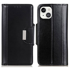 Handytasche Stand Schutzhülle Flip Leder Hülle T22 für Apple iPhone 13 Mini Schwarz