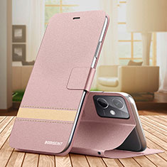 Handytasche Stand Schutzhülle Flip Leder Hülle TB1 für Xiaomi Redmi Note 12R Pro 5G Rosegold