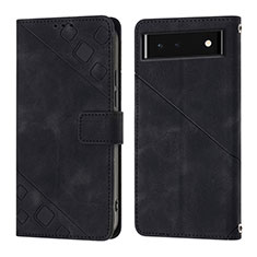 Handytasche Stand Schutzhülle Flip Leder Hülle Y01B für Google Pixel 6 5G Schwarz