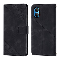 Handytasche Stand Schutzhülle Flip Leder Hülle Y01B für Huawei Honor X7 Schwarz