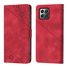 Handytasche Stand Schutzhülle Flip Leder Hülle Y01B für Huawei Honor X8 4G Rot