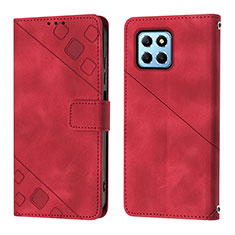 Handytasche Stand Schutzhülle Flip Leder Hülle Y01B für Huawei Honor X8a 5G Rot