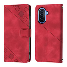 Handytasche Stand Schutzhülle Flip Leder Hülle Y01B für Huawei Nova Y70 Plus Rot