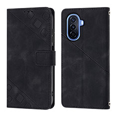 Handytasche Stand Schutzhülle Flip Leder Hülle Y01B für Huawei Nova Y70 Plus Schwarz