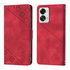 Handytasche Stand Schutzhülle Flip Leder Hülle Y01B für OnePlus Nord 2T 5G Rot