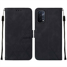 Handytasche Stand Schutzhülle Flip Leder Hülle Y01B für Oppo A74 5G Schwarz