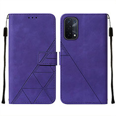 Handytasche Stand Schutzhülle Flip Leder Hülle Y01B für Oppo A74 5G Violett