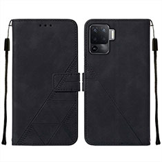 Handytasche Stand Schutzhülle Flip Leder Hülle Y01B für Oppo A94 4G Schwarz