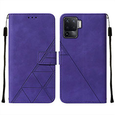 Handytasche Stand Schutzhülle Flip Leder Hülle Y01B für Oppo A94 4G Violett