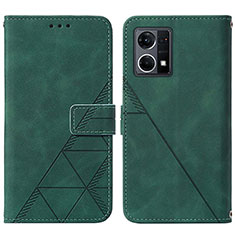 Handytasche Stand Schutzhülle Flip Leder Hülle Y01B für Oppo F21 Pro 4G Grün