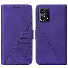 Handytasche Stand Schutzhülle Flip Leder Hülle Y01B für Oppo F21 Pro 4G Violett