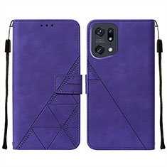 Handytasche Stand Schutzhülle Flip Leder Hülle Y01B für Oppo Find X5 Pro 5G Violett