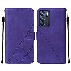 Handytasche Stand Schutzhülle Flip Leder Hülle Y01B für Oppo Reno6 5G Violett