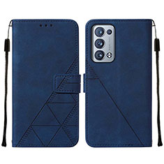 Handytasche Stand Schutzhülle Flip Leder Hülle Y01B für Oppo Reno6 Pro 5G Blau