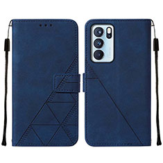 Handytasche Stand Schutzhülle Flip Leder Hülle Y01B für Oppo Reno6 Pro 5G India Blau