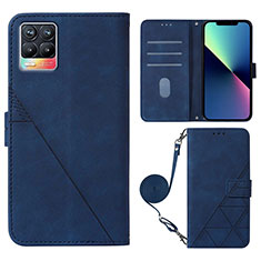 Handytasche Stand Schutzhülle Flip Leder Hülle Y01B für Realme 8 Pro Blau