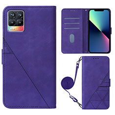 Handytasche Stand Schutzhülle Flip Leder Hülle Y01B für Realme 8 Pro Violett