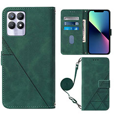 Handytasche Stand Schutzhülle Flip Leder Hülle Y01B für Realme 8i Grün