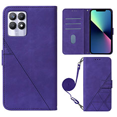 Handytasche Stand Schutzhülle Flip Leder Hülle Y01B für Realme 8i Violett