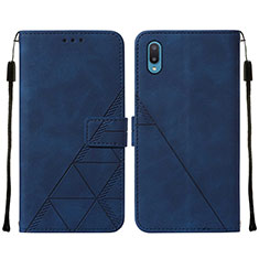 Handytasche Stand Schutzhülle Flip Leder Hülle Y01B für Samsung Galaxy A02 Blau