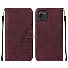 Handytasche Stand Schutzhülle Flip Leder Hülle Y01B für Samsung Galaxy A03 Fuchsie